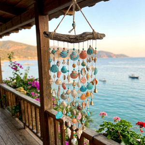 Natural Seashell <b>Wind</b> <b>Chime</b> Handmade Coastal Hanging Decoration for luxury seashell <b>wind</b> <b>chime</b> handmade shell <b>wind</b> <b>chime</b> natural - Product Image 1