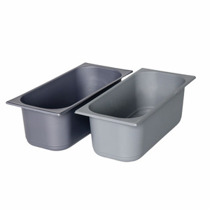 Bac à glace noir en <span class=keywords><strong>plastique</strong></span> de 5 <span class=keywords><strong>litres</strong></span> avec couvercle, personnalisable, pour présentoirs de gelato et chariots de congélation - Product Image 1