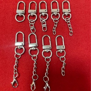Llavero de acero inoxidable con mosquetón, anillo plano redondo, llaveros metálicos resistentes para accesorios de bricolaje - Product Image 2