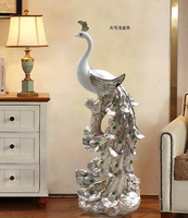 Statue de paon en résine pour la décoration de la maison 2023, sculpture dorée de luxe, 40 cm, décoration moderne pour la maison, figurine de paon de 40 cm