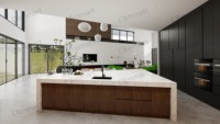 CBMmart 2026 Meubles de cuisine modernes noirs, armoires en contreplaqué sur mesure, finition noir mat, vente en gros, luxe