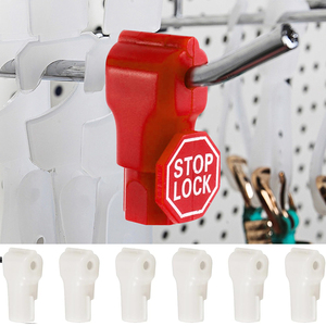 Peg <b>Hook</b> Locks Stop Locks 6mm <b>Plastic</b> Red White Black Stop Locks Pegboard Locks for Retail Store - Product Image 6