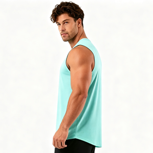 Custom Summer New Style Solid Men's <b>Singlet</b> Sleeveless Sports Tank Top Custom Cotton Spandex <b>Running</b> tank top for Men - Product Image 4
