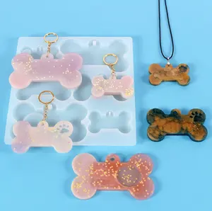 12175 DIY Epoxy Multi Size Silicone Dog Bone Tag Mold for Resin Craft