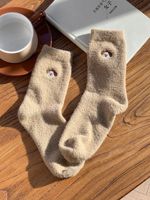 2025 Herbst-und Winters ocken für Frauen Nerz Samt Mid-Tube Socken Plus Samt Dick Warme Süße Katze Sleep Home Confinement Socken