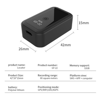 Mini traceur GPS GF-22 Beidou LBS avec suivi en temps réel, fonction SOS, conception magnétique sans fil, GPRS/GSM, carte SD, montage sur tableau de bord, 1 an