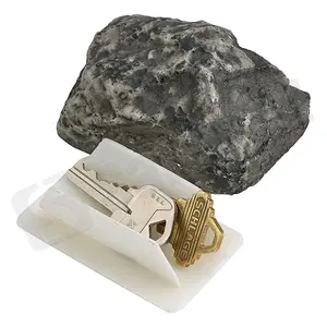 Coffre-fort pour clés de roche, en pierre, cachette de clé de secours, pour le jardin en extérieur ou la cour, 1 pièce
