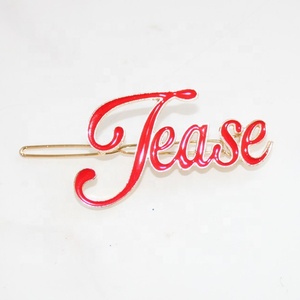 Horquillas para el pelo con letras de diamantes de imitación dorados y coloridos, personalizables de fábrica, con brillo de diamante y aceite, <span class=keywords><strong>en</strong></span> color plateado. - Product Image 3