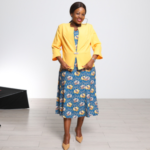Promotion Usine : Nouvelle Robe Imprimée Taille Plus pour Femme, Style Princesse Africaine, avec Manteau Uni, Idéale pour l'Église - Product Image 3