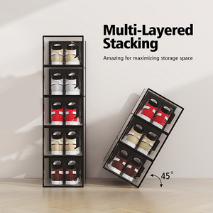Modern Five-Tier Transparent Shoebox <strong>Stackable</strong> Plastic Shoe <strong>Box</strong> <strong>Storage</strong> Modular Design Clear <strong>Stackable</strong> BT-386 - Product Image 6
