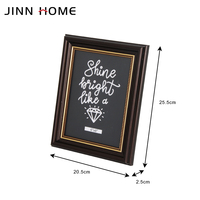 Cadre photo Jinn Home Vintage en bois foncé avec bordure dorée, 6x8 pouces, cadre photo classique pour la présentation sur table ou mur