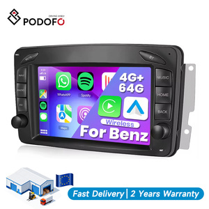 Autoradio Android Podofo 4+64G 7'' avec Carplay sans fil, Android Auto, GPS, Wifi, stéréo pour Benz/CLK/W209/E-W210/Classe C/W203/SLK/W170 - Product Image 1