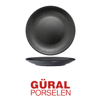Assiette plate noire mate Ø 27 cm en porcelaine fine Gural