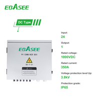 Boîtier de Combinaison Électrique DC 6 Entrées 1 Sortie 6 Cordes Personnalisable EBASEE avec SPD IP65 1000V pour Panneaux Solaires Photovoltaïques en Métal