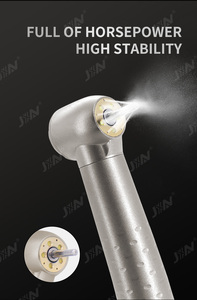 Jingnuo <span class=keywords><strong>High</strong></span>-End ad alta velocità <span class=keywords><strong>Handpiece</strong></span> dentale tutto titanio metallo manico 5 luci LED 5 ugelli fori 2/4 turbina giapponese ceramica - Product Image 3