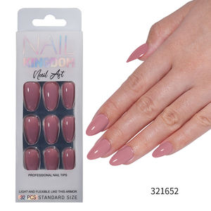 Gel Hecho a Mano en Forma de Almendra, Uñas Artificiales a Presión de Color Sólido para Salón de Arte de Uñas para Aplicación en los Dedos, 32 Unidades - Product Image 3