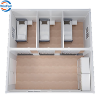 Maison conteneur pliable WinFair Corée 20 pieds, mini-maison modulaire avec couleur personnalisée pour dortoir de chantier