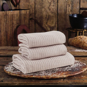 100% coton gaufré torchon à séchage rapide pour cuisine Logo personnalisable pressé à la chaleur décor à la maison et cadeaux - Product Image 3