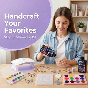 Kit de resina UV LEQU Happy And Fun con más de 300 piezas, suministros para manualidades, para hacer joyería con moldes, herramientas y accesorios. - Product Image 6