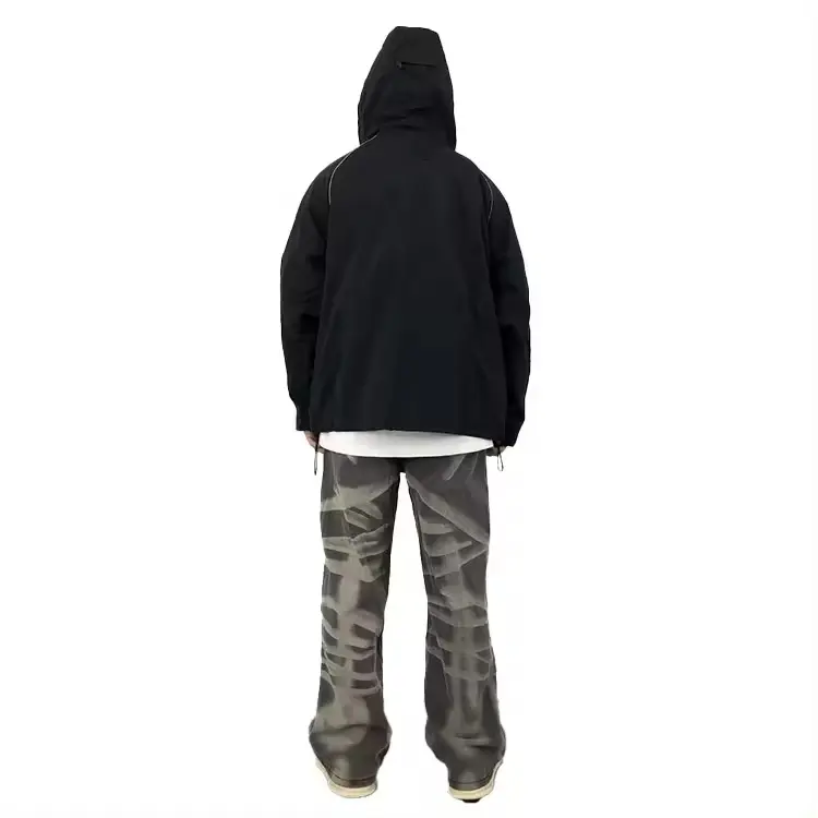 Giacca windrener personalizzata OEM giacca impermeabile da uomo impermeabile da esterno giacca a vento con cappuccio riflettente giacca da trekking