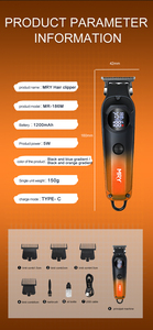 เครื่องตัดผม MRY MR-186M 1200mah <span class=keywords><strong>แบบ</strong></span>ไร้สาย ใช้พอร์ต USB ตัวเครื่องทำจากโลหะผสมสังกะสี ความเร็ว 7500 รอบต่อนาที ปรับความเร็วได้สองระดับ สำหรับผู้ชาย - Product Image 6