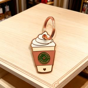 Porte-clés en métal personnalisé avec logo sur mesure, porte-clés design mignon, porte-clés en émail thé au lait aux bulles, accessoires - Product Image 6