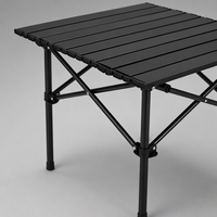 Table de camping pliable portable avec plateau à lamelles, sac de transport, table de pique-nique légère en acier pour le camping et la randonnée