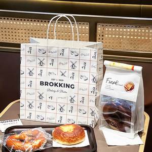 Sacs en papier kraft personnalisés pour les pâtisseries, les boulangeries, les plats à emporter, le pain, les toasts, le café, les aliments - Product Image 1