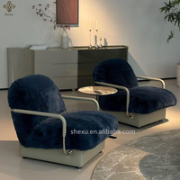 Fauteuil de loisirs nordique, fauteuil en fausse fourrure, canapé doux et confortable, adapté au salon, à l'appartement, à l'hôtel, à la villa