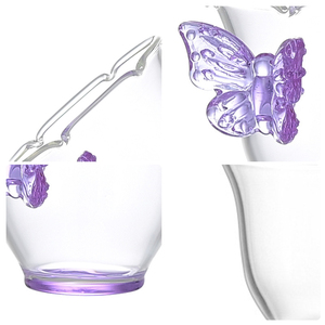 Tazze in Vetro Borosilicato 3D a Forma di Farfalla Colorate, 80ml, Bicchieri per Espresso, Mini Tazze da Caffè - Product Image 5
