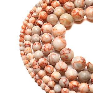 Vente en gros de pierre naturelle de haute qualité 4/6/8/10/12mm à facettes rouge réseau jaspe perles rondes en vrac pour la fabrication de bijoux - Product Image 2