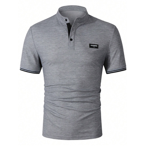 Manufacturer Customized Cotton Patchwork Embroidery Technique Pill Resistant Breathable Men's Business Short Sleeve Polo Shirt