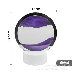 Liusha Desk Lamp 3D Flowing Sand Art Led Night <b>Light</b> Round Remote Control USB Power Creative Ambient Decor For Bedroom Living - Product Image 4