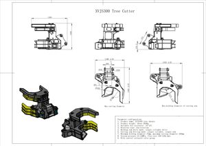 XUVOL OEM/ODM Cisaille hydraulique simple pour l'abattage d'arbres, 300 mm, machine forestière, cisaille à bois pour excavatrice - Product Image 5