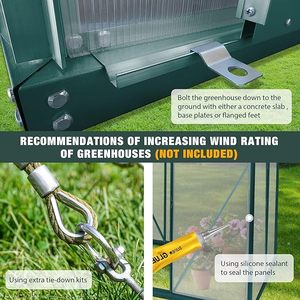 Portable Green House Backyard Polycarbonate Growing Shelter <span class=keywords><strong>Kit</strong></span> de tente de jardinage extérieur <span class=keywords><strong>en</strong></span> aluminium - Product Image 5
