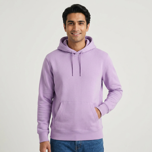 Sudadera con Capucha Larga Lila para Hombre, Estilo Moderno, Felpa Suave, Bolsillo Canguro Ajustable, Cómoda, Duradera, Informal para Uso Diario - Product Image 1