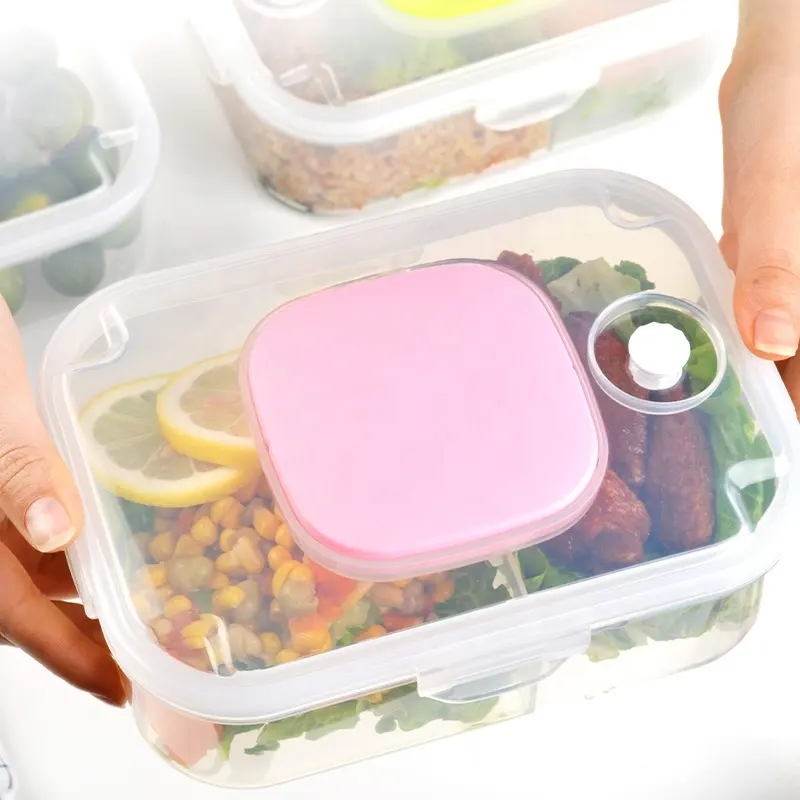 Airtight Food Container Pet Silicone Set Restaurant Plastic Cover With Push Pump Vacuum Storage Box