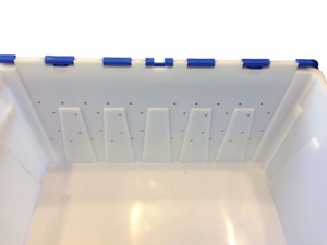 Bac de rangement en plastique empilable avec couvercle intégré et trous de ventilation TSS-TBX604026V 600X400X260mm - Product Image 3