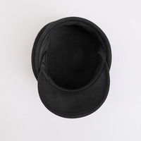 Béret plissé en laine noire pour femme, style rétro britannique, casquette de peintre ou de newsboy, chaud pour l'automne et l'hiver, style artiste littéraire