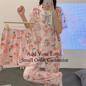 Conjunto de Três Peças para Mulheres Primavera e Outono Estilo Ins Solto com Detalhes em Renda Pijamas para Uso em Casa - Product Image 4