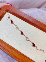 Bracelet en grenat naturel en forme de gourde, bijou audacieux et accrocheur au design populaire pour les acheteurs en gros