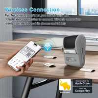 Printer Thermal Mini Pembuat Label Kecepatan Tinggi Antarmuka USB 203DPI Mendukung SDK 1200mAh Stok IOS