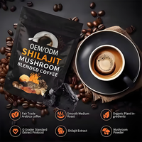 Boisson en poudre mélangée de qualité supérieure Lion's Mane Reishi Cordyceps Shilajit Mushroom Coffee pour l'énergie et le soutien immunitaire