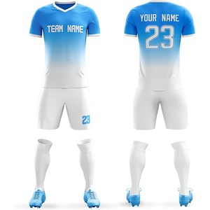 Camiseta de Fútbol Personalizada con Nombre, Número y Logotipo, Cuello en V, Manga Corta, Unisex, Transpirable, Uniforme para Adultos - Product Image 3