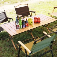 Ensemble table et chaises de camping pliantes et légères – Ensemble de table ultra-portable « Roll-Up Table » conçu pour les voyages en plein air