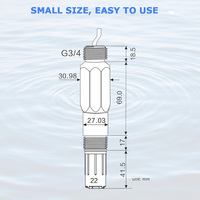 Sonde de pH industrielle en ligne avec électrode et interface RS485 Modbus pour la surveillance de la qualité de l'eau