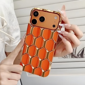 Funda de lujo para teléfono móvil iPhone 17 11 Pro Max, con diseño de rombos 3D electrochapados, cubierta de TPU con patrón de panal, venta al por mayor de fábrica - Product Image 2