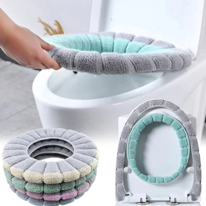 Funda Calefactora para Asiento de Inodoro de Invierno, Alfombrilla Gruesa y Suave Lavable con Asa para WC y Baño, Cojín Calentador para Tapa de Inodoro - Product Image 1