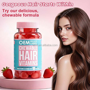 Gommes à mâcher aromatisées à la fraise et à la cassis, enrichies en biotine, sélénium et <span class=keywords><strong>zinc</strong></span>, 60 gommes, cure de 30 jours, antioxydant pour la santé des cheveux et des ongles, pour adultes - Product Image 4