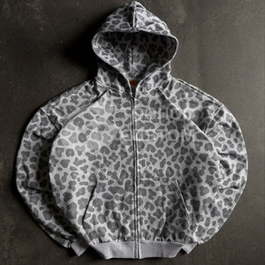 Vêtements de rue personnalisés, respirants, léopard, uni, teint, vintage, lavé, 400g, 100% coton tricoté, imprimé numérique, poids lourd, homme - Product Image 1